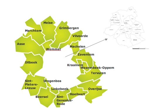 kaart vlaamse rand rond brussel